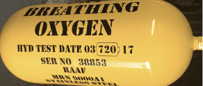 RAAF Aviation Oxygen Cylinder for Hydrostatic Pressure Testing