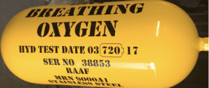 RAAF Aviation Oxygen Cylinder for Hydrostatic Pressure Testing