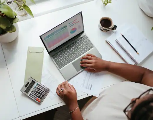 female with laptop