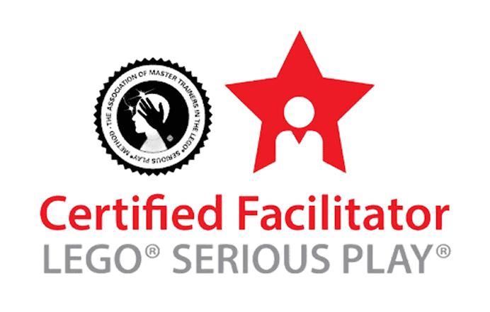 Official seal: Trained Facilitator of LEGO SERIOUS PLAY method and materials.