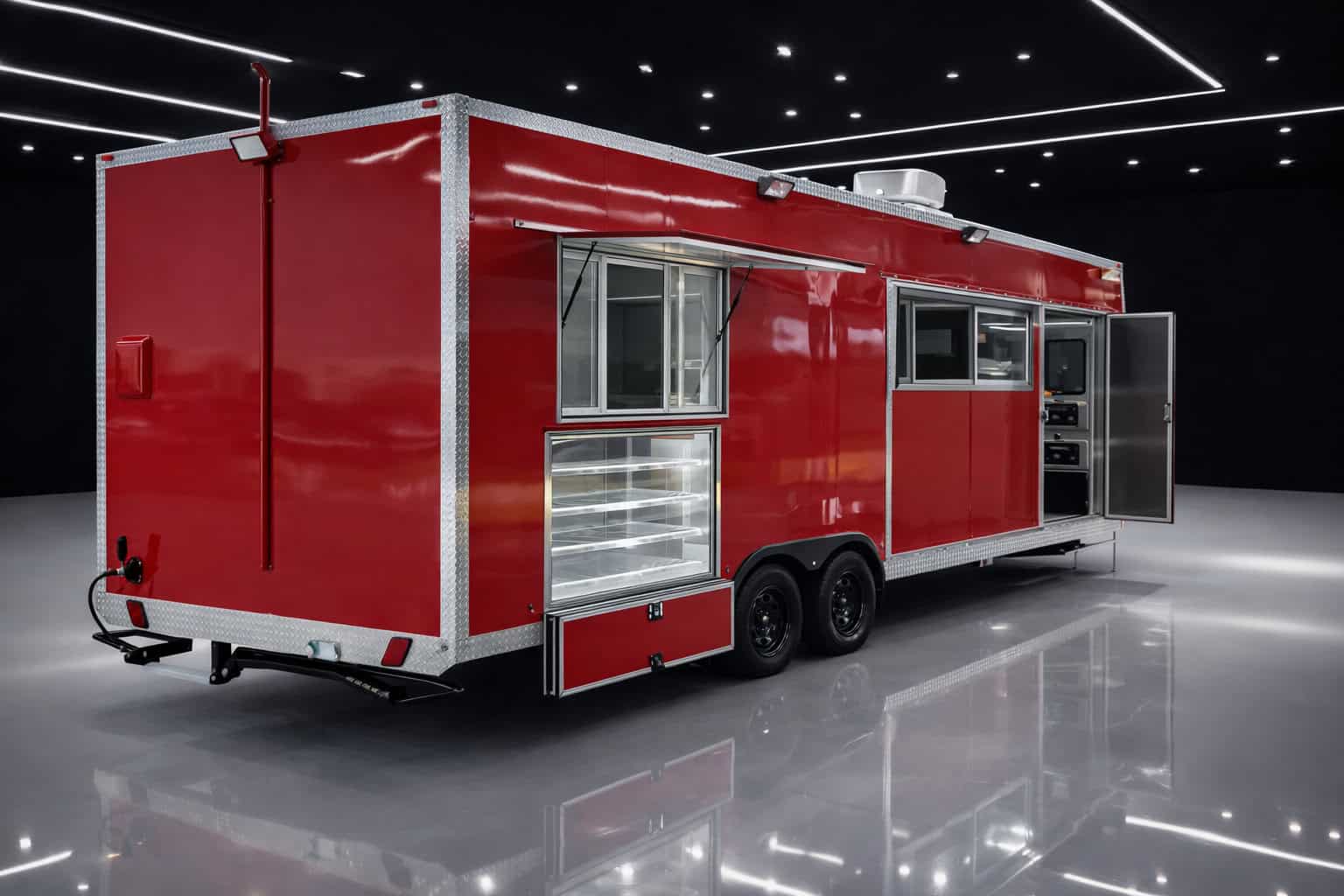 Dual-Window Red Trailer