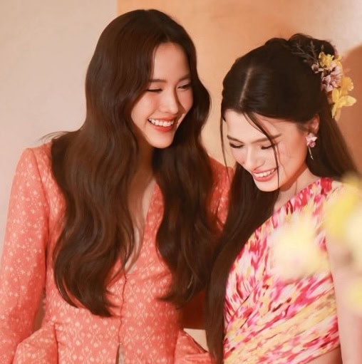 Freen and Becky at the CentralWorld Songkran celebration, 2026