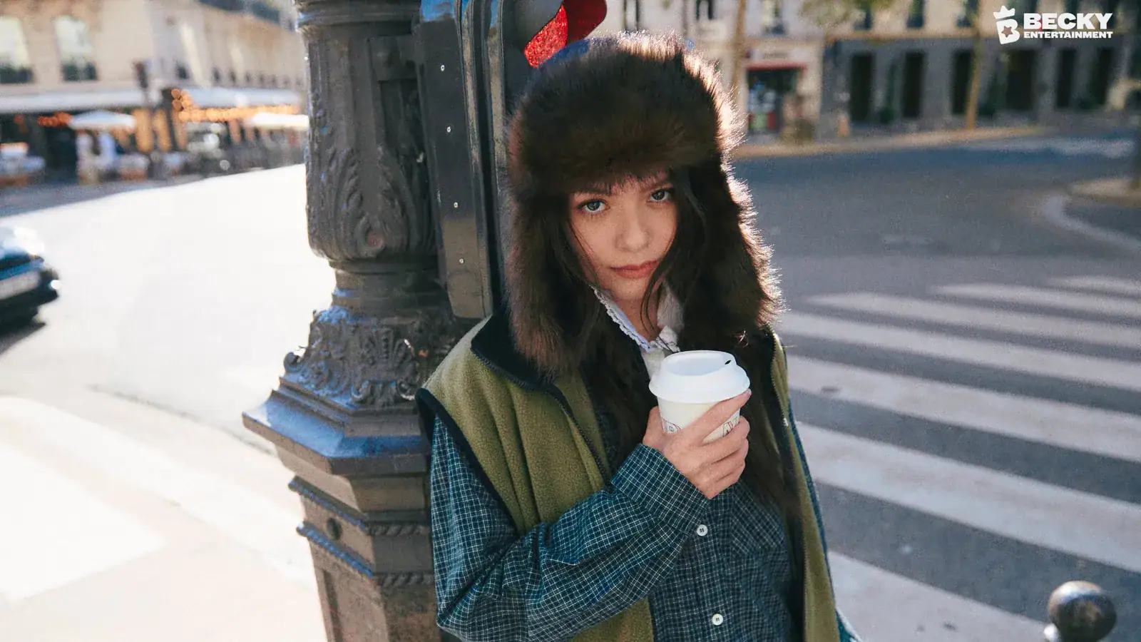 Becky Armstrong in Paris for the Miu Miu Spring/Summer 2027 show at Paris Fashion Week, October 2026