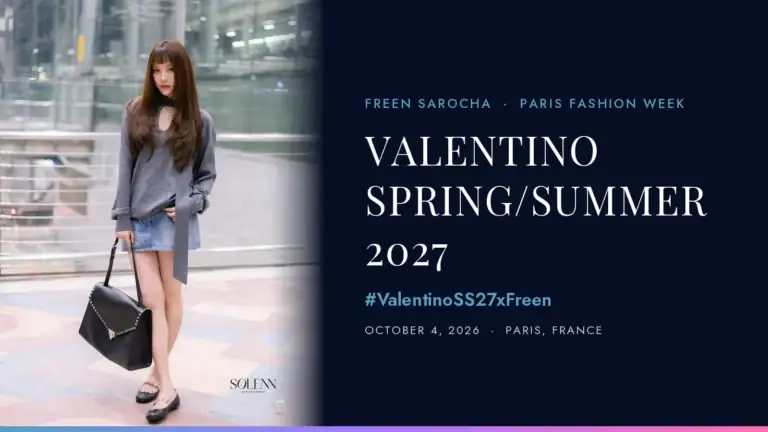 Freen Sarocha in Valentino at the airport on her way to the Valentino Spring/Summer 2027 show in Paris, October 2026