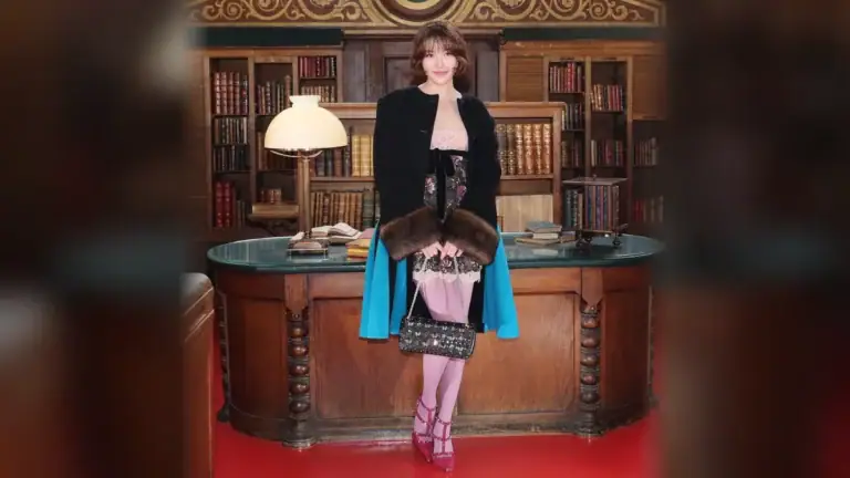 Freen Sarocha in custom Valentino at the Antibiblioteca show in the Bibliothèque Sainte-Geneviève, Paris