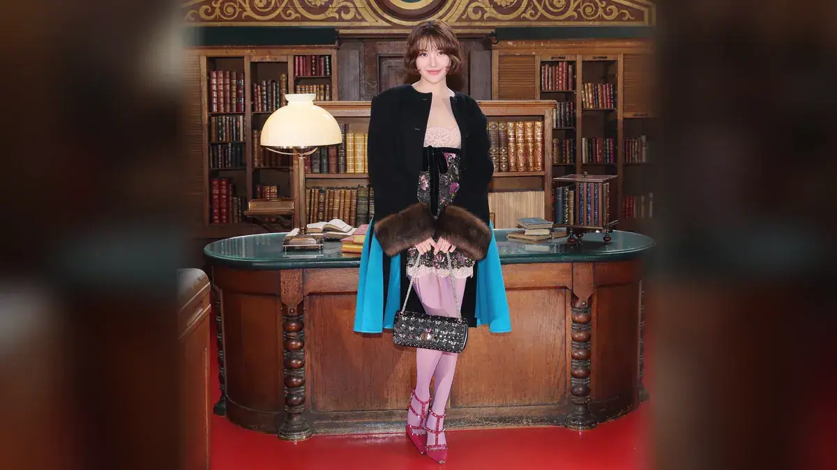Freen Sarocha at the Valentino Spring/Summer 2027 show at the Biblioth&egrave;que Sainte-Genevi&egrave;ve, Paris, October 2026