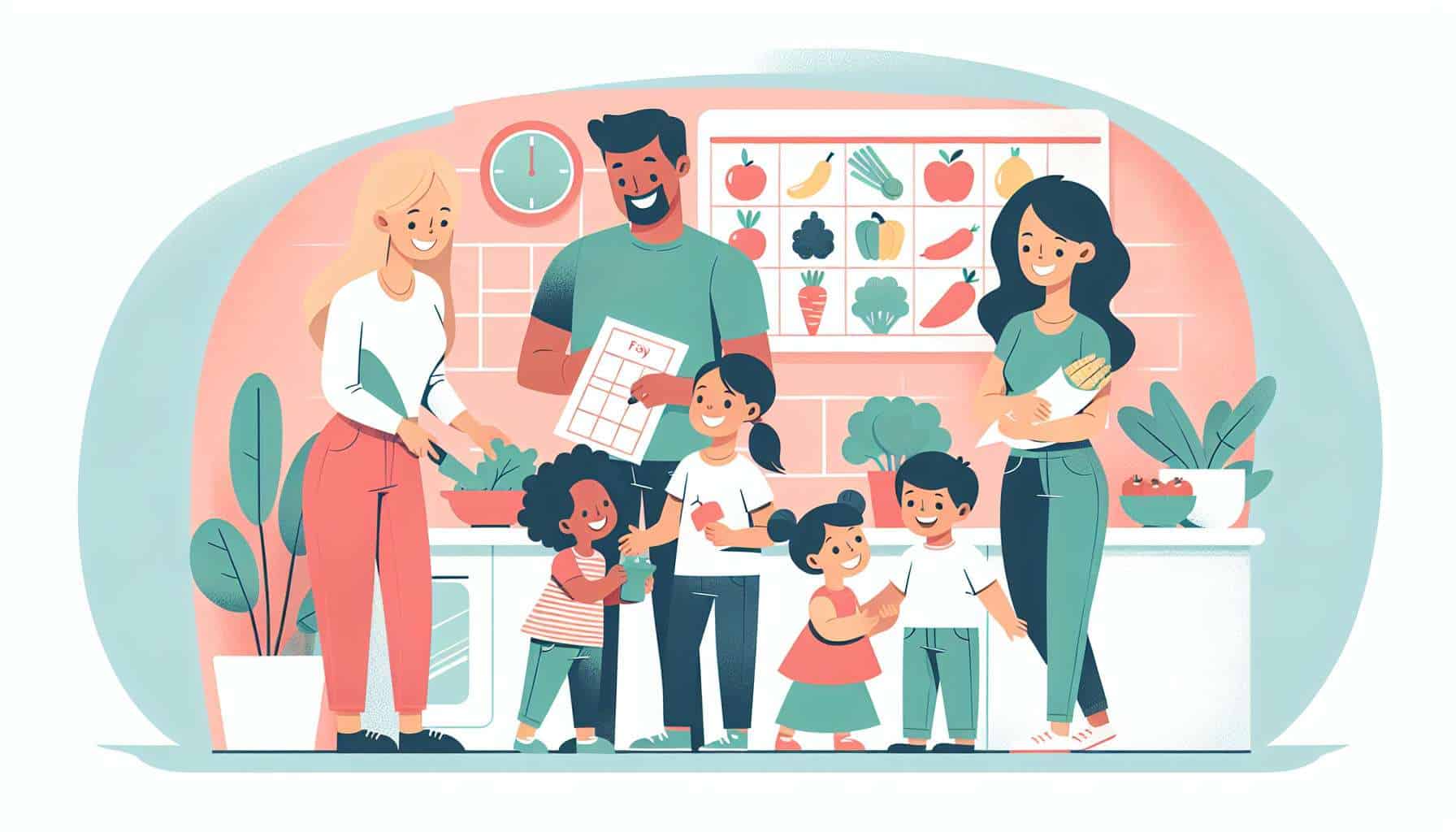 family of 6 meal plan – easy family recipe illustration