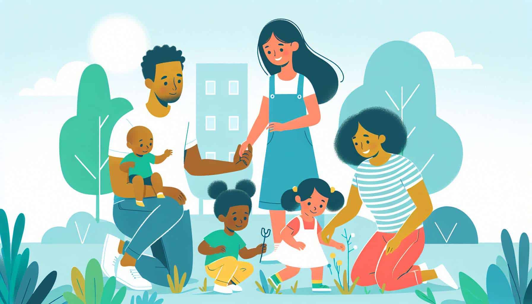 outdoor preschool activities – kids outdoor games illustration