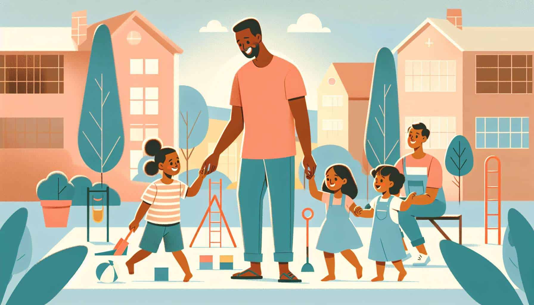 outside games for families – kids outdoor games illustration