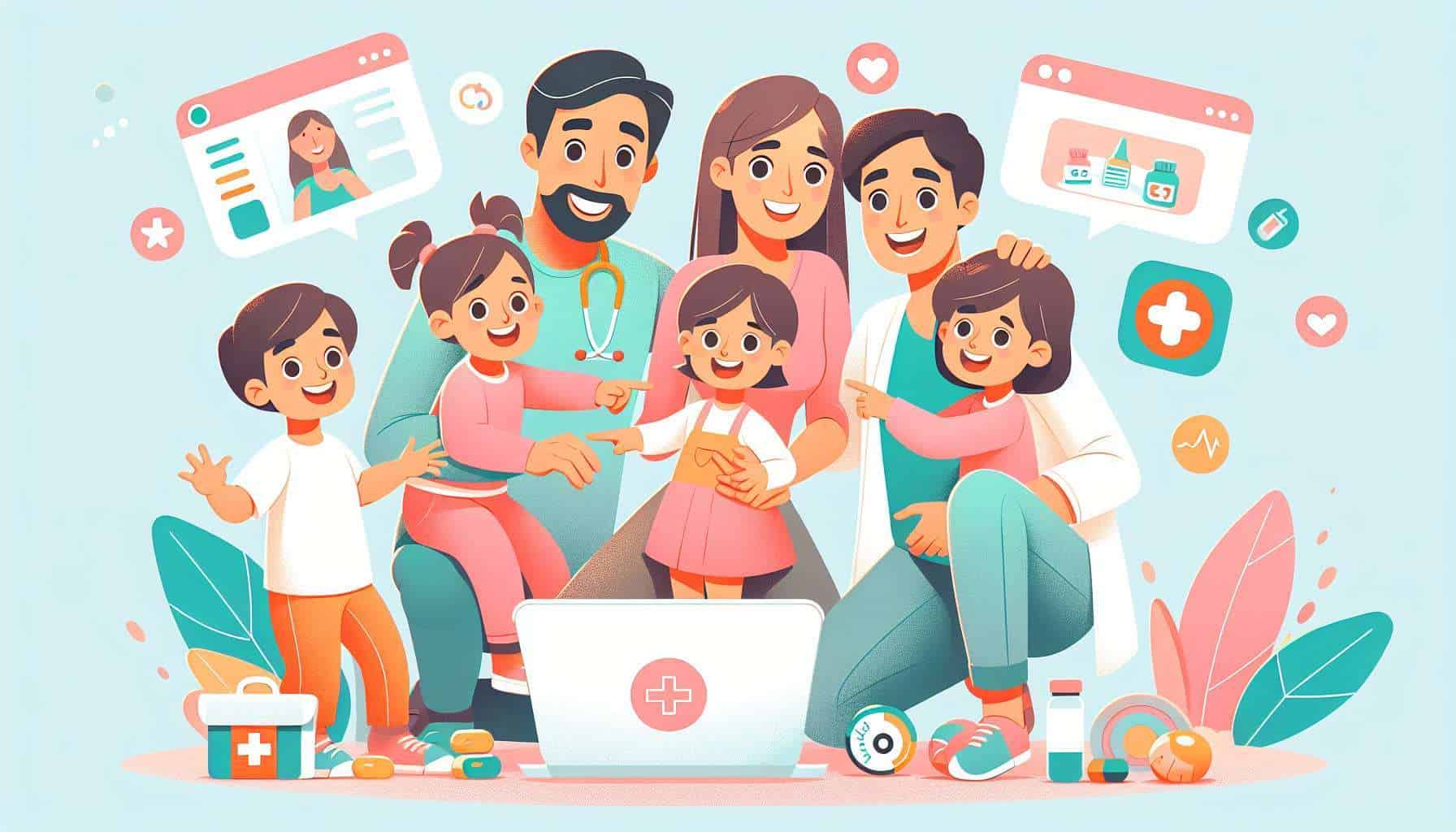 pediatrician online – family-friendly illustration