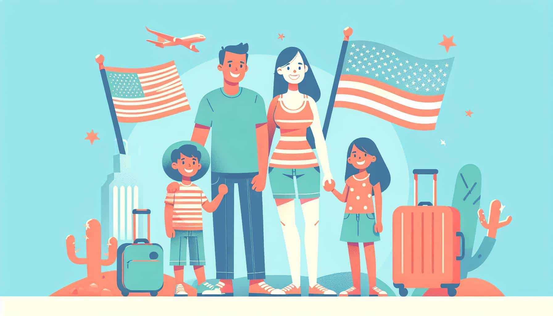unique family vacations usa – family-friendly illustration