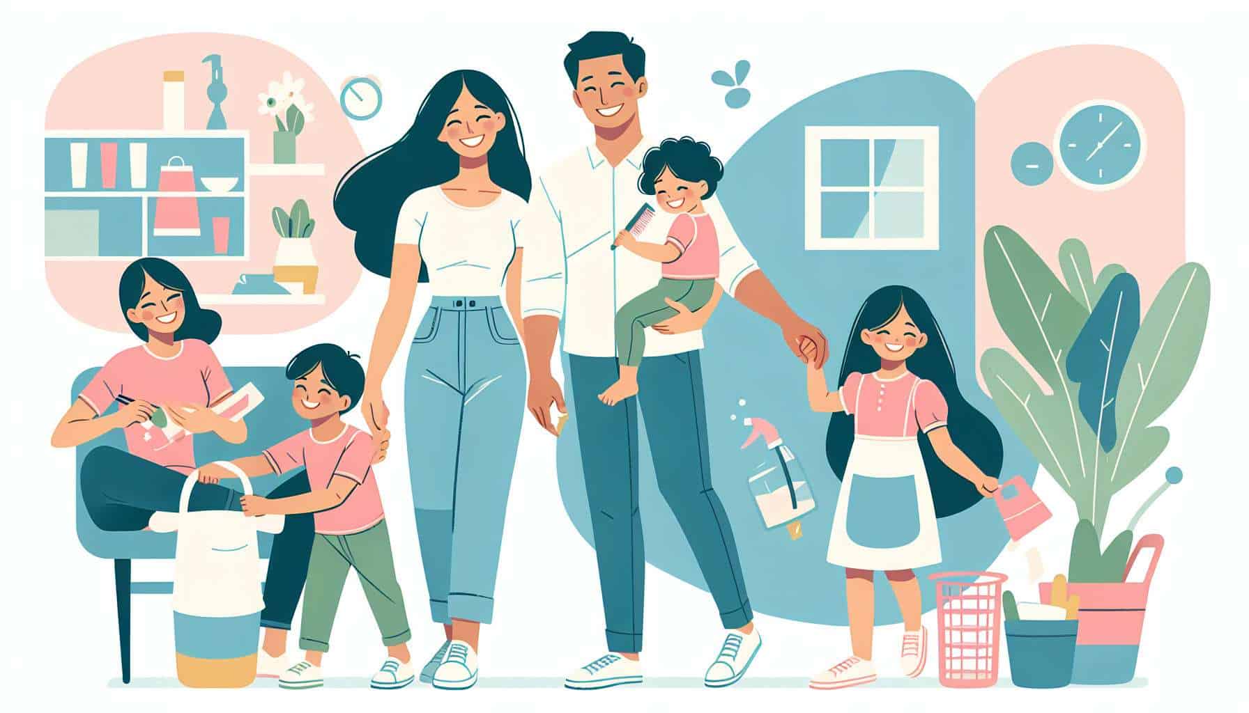 how to stay organized as a busy parent – practical parenting tips illustration