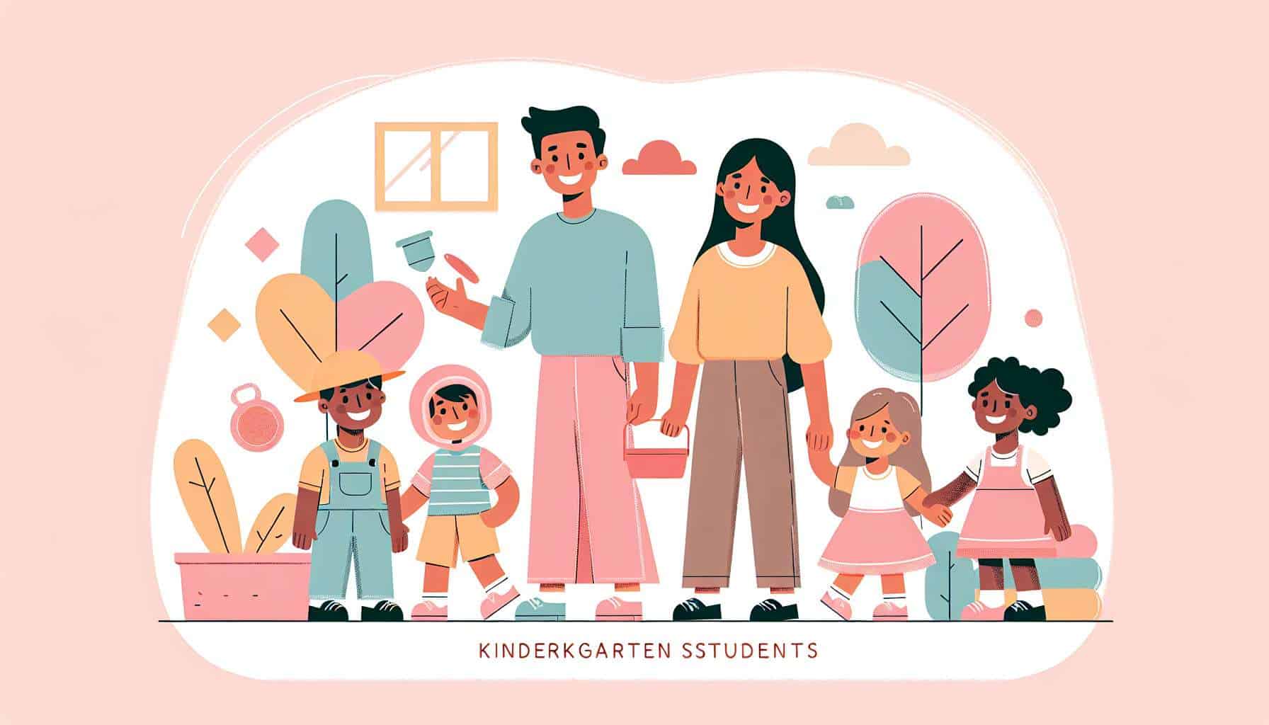 kindergarten students activities – family travel ideas illustration