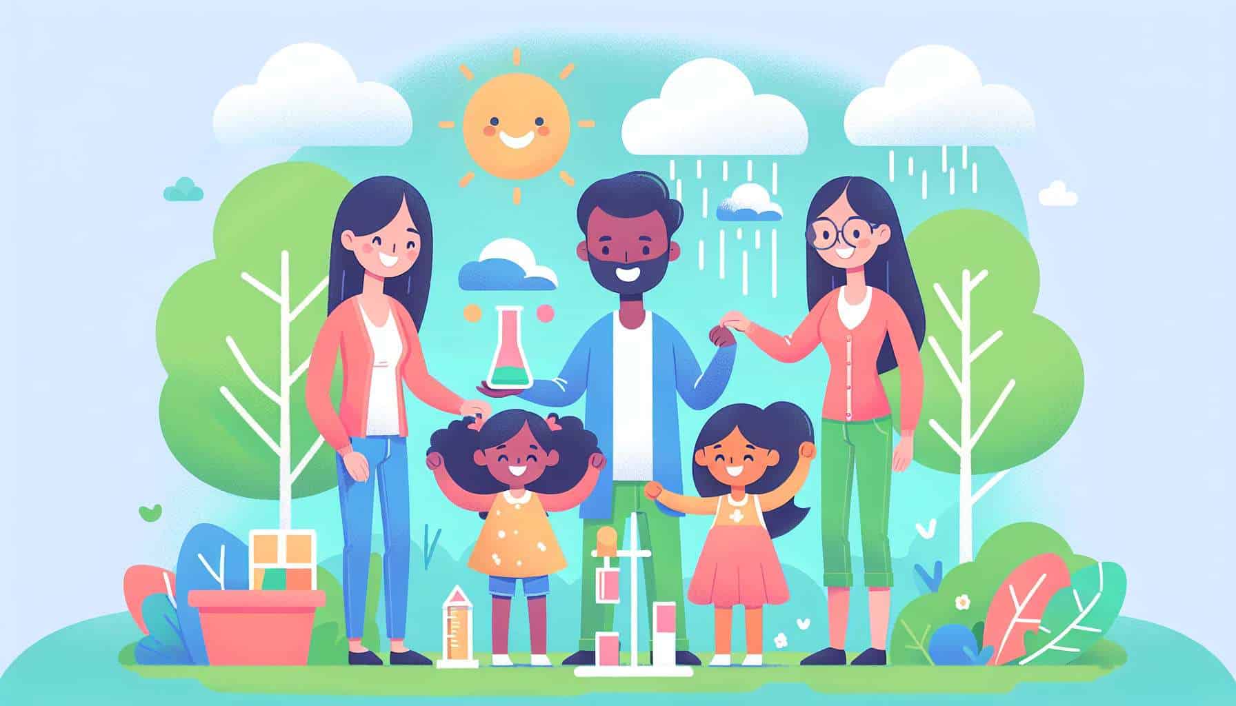 Learning About Weather – family travel ideas illustration