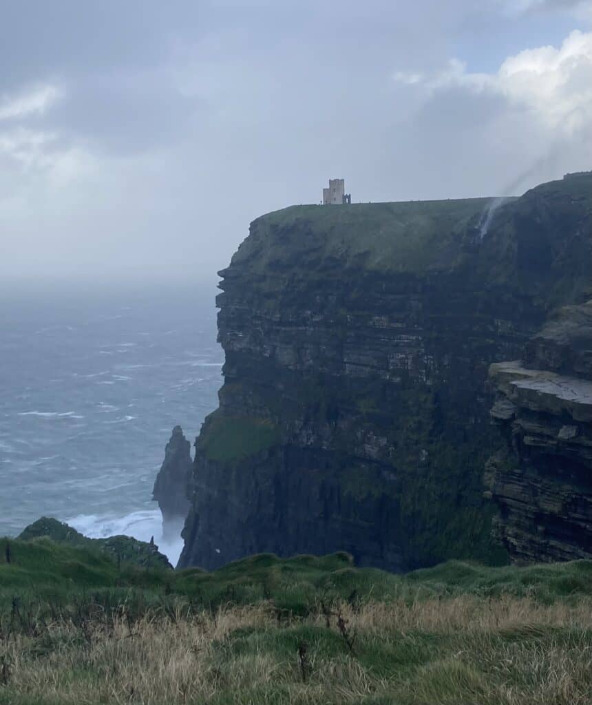 Storms in Ireland Wild Atlantic Way dramatic cliffs.