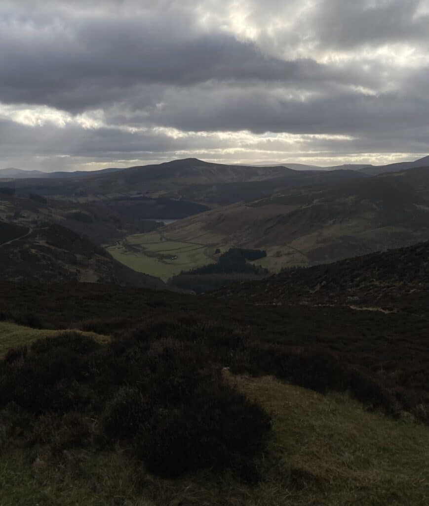 Dramatic landscape with cloudy sky