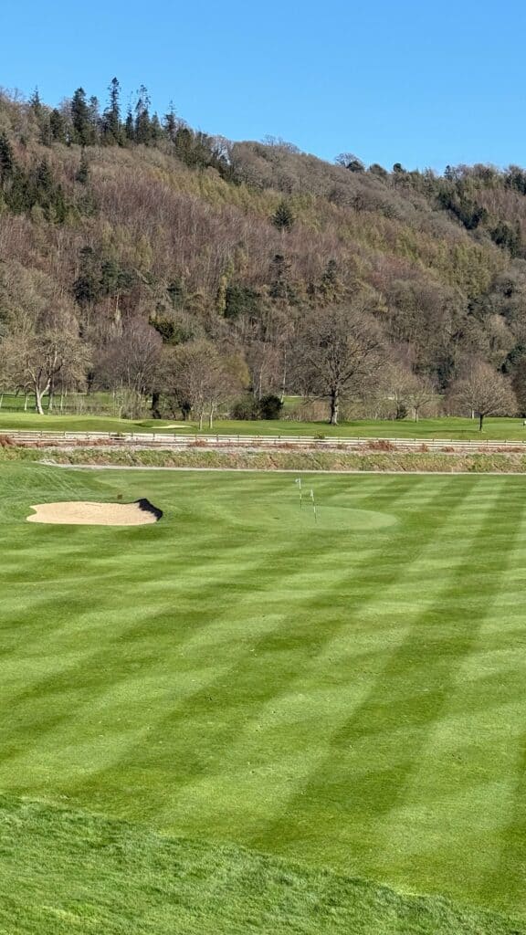 Lush green golf course with trees