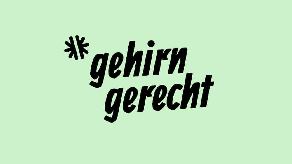 Das Logo von Gehirngerecht Digital auf einem grünen Hintergrund.