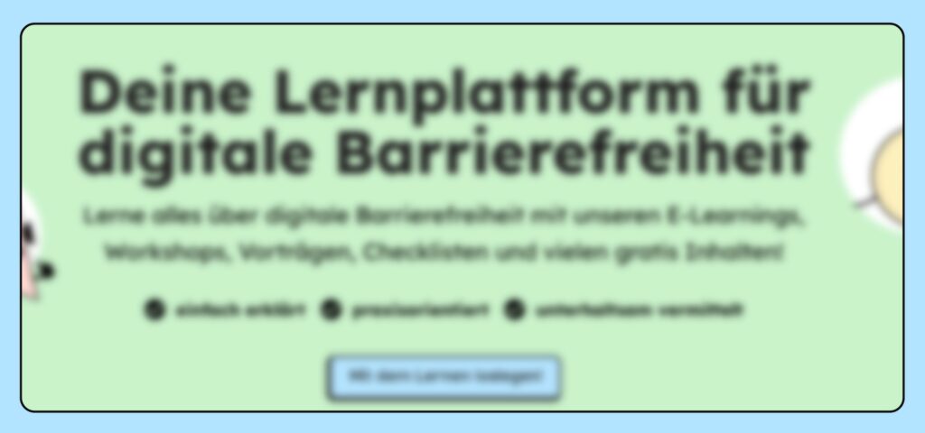 Screenshot unserer Startseite mit Blurry-Filter, damit der Text verschwommen aussieht.
