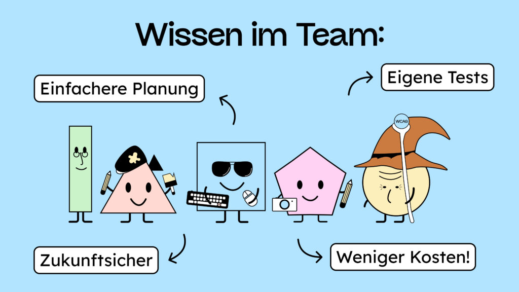 Wissen im Team verbreiten ist: Zukunfsticherer, erleichtert die Planung, lässt euch selbst testen und bringt weniger Kosten!