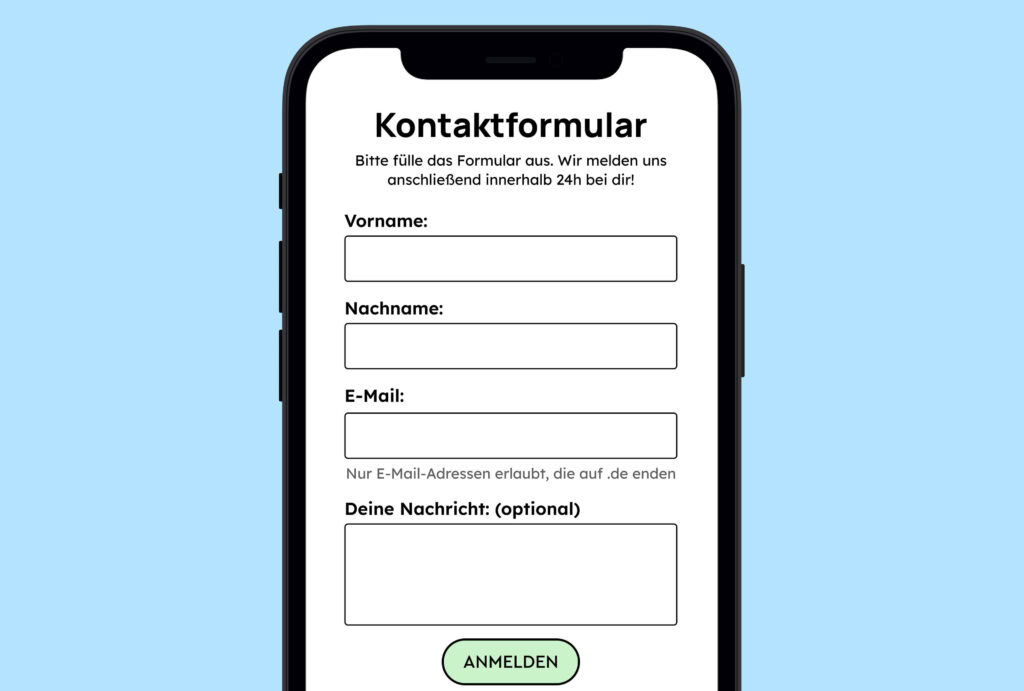 Das Kontakformular wurde erweitert mit Hilfetexten