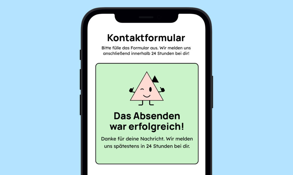 Illustration einer Erfolgsnachticht, nach dem Absenden des Formulars.