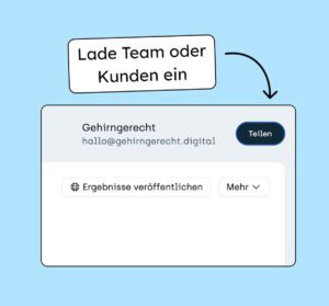 Screenshot des Teilen-Buttons im Accessibility-Center