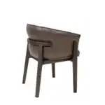 Luxury leather armchair with wooden legs and modern design from Geluoer Furniture.