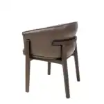 Comfortable modern leather armchair with wooden legs, perfect for stylish living rooms.