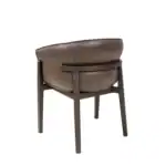 Luxury leather armchair with wooden frame, modern furniture design for living room decor.