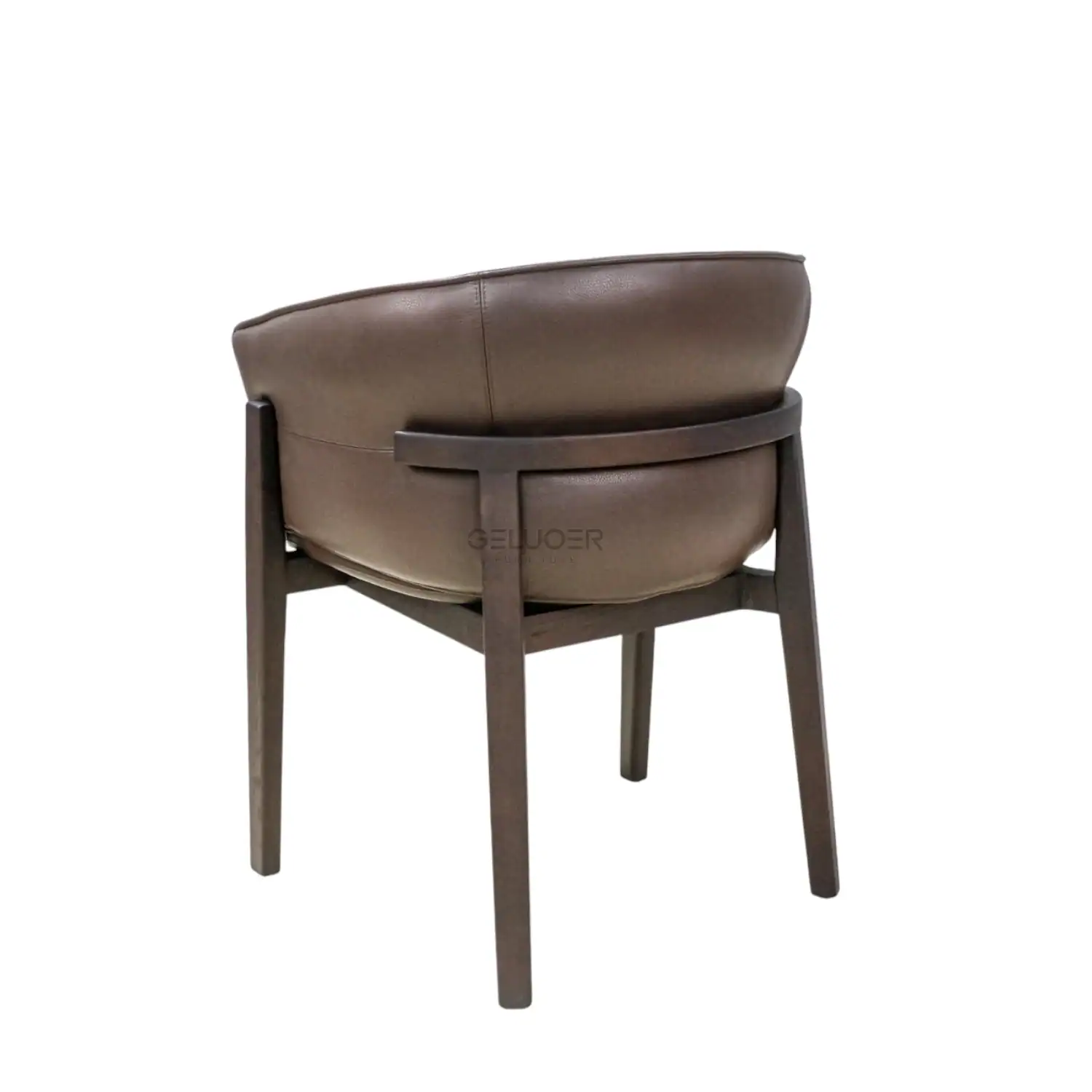 Luxury leather armchair with wooden frame, modern furniture design for living room decor.