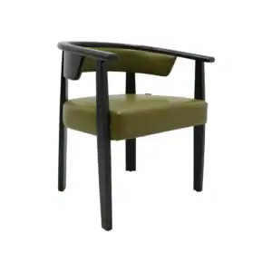 Elegant green and black modern office chair with cushioned seat and armrests.