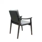 Elegant modern armchair with wooden frame and upholstered seat for stylish living spaces.
