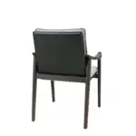 Modern Geluoer wooden armchair with grey upholstery and sleek design, perfect for stylish living spaces.