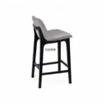 Black and beige upholstered dining chair with wooden frame from Geluoer Furniture.