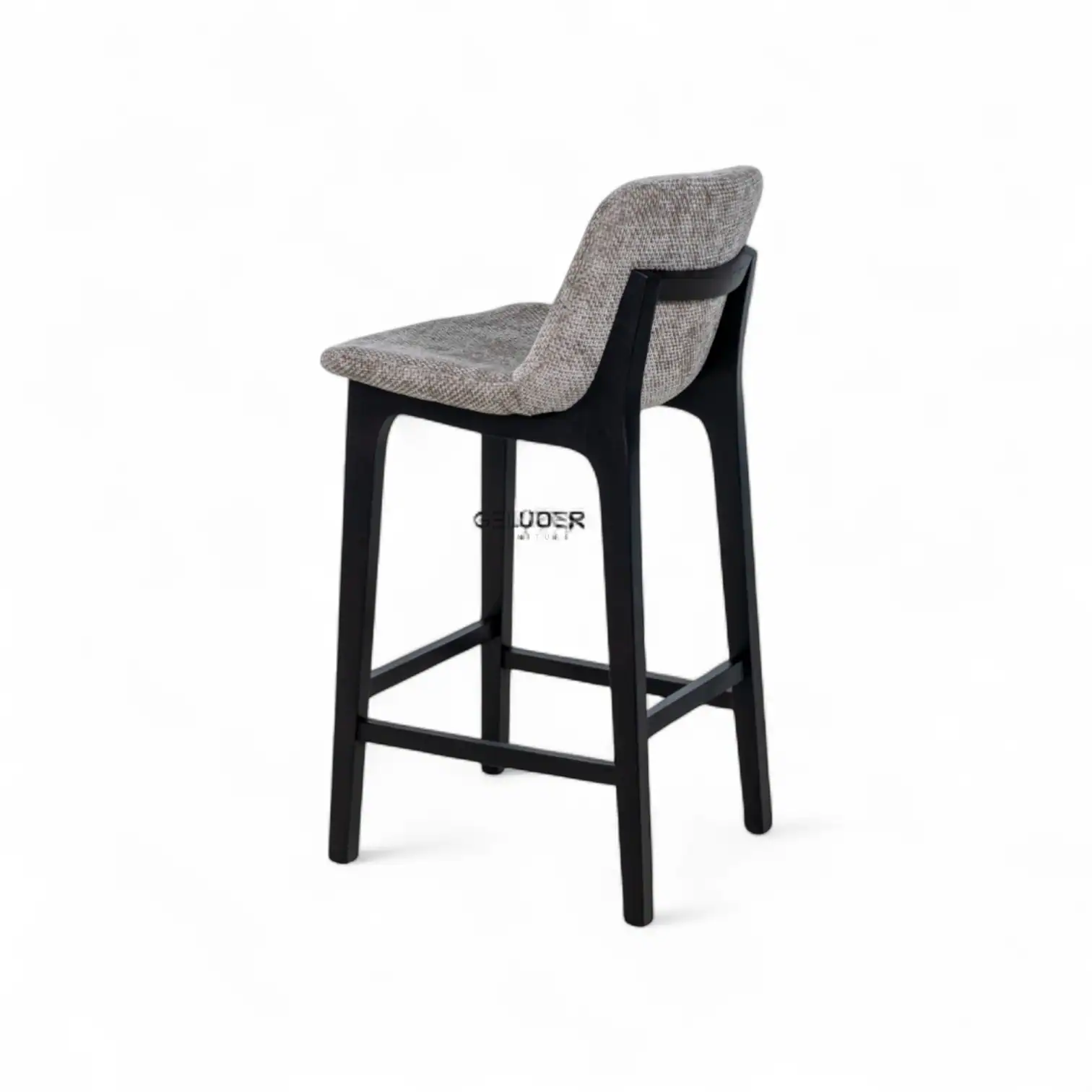 Contemporary upholstered dining chair with wooden frame for modern home decor.