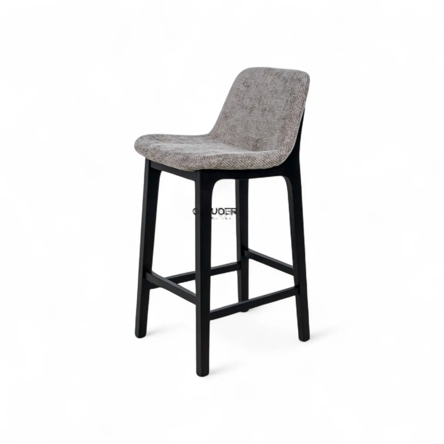 Comfortable upholstered bar stool with wooden frame from Geluoer Furniture.
