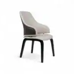 Luxurious modern dining chair with leather upholstery and elegant design by Geluoer Furniture.