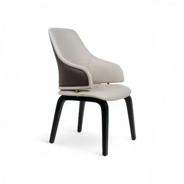 Luxurious modern dining chair with leather upholstery and elegant design by Geluoer Furniture.