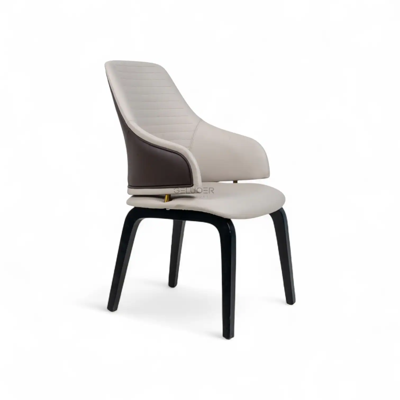 Luxurious modern dining chair with leather upholstery and elegant design by Geluoer Furniture.
