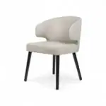 Contemporary beige upholstered armchair with black wooden legs, stylish design from Geluoer Furniture.