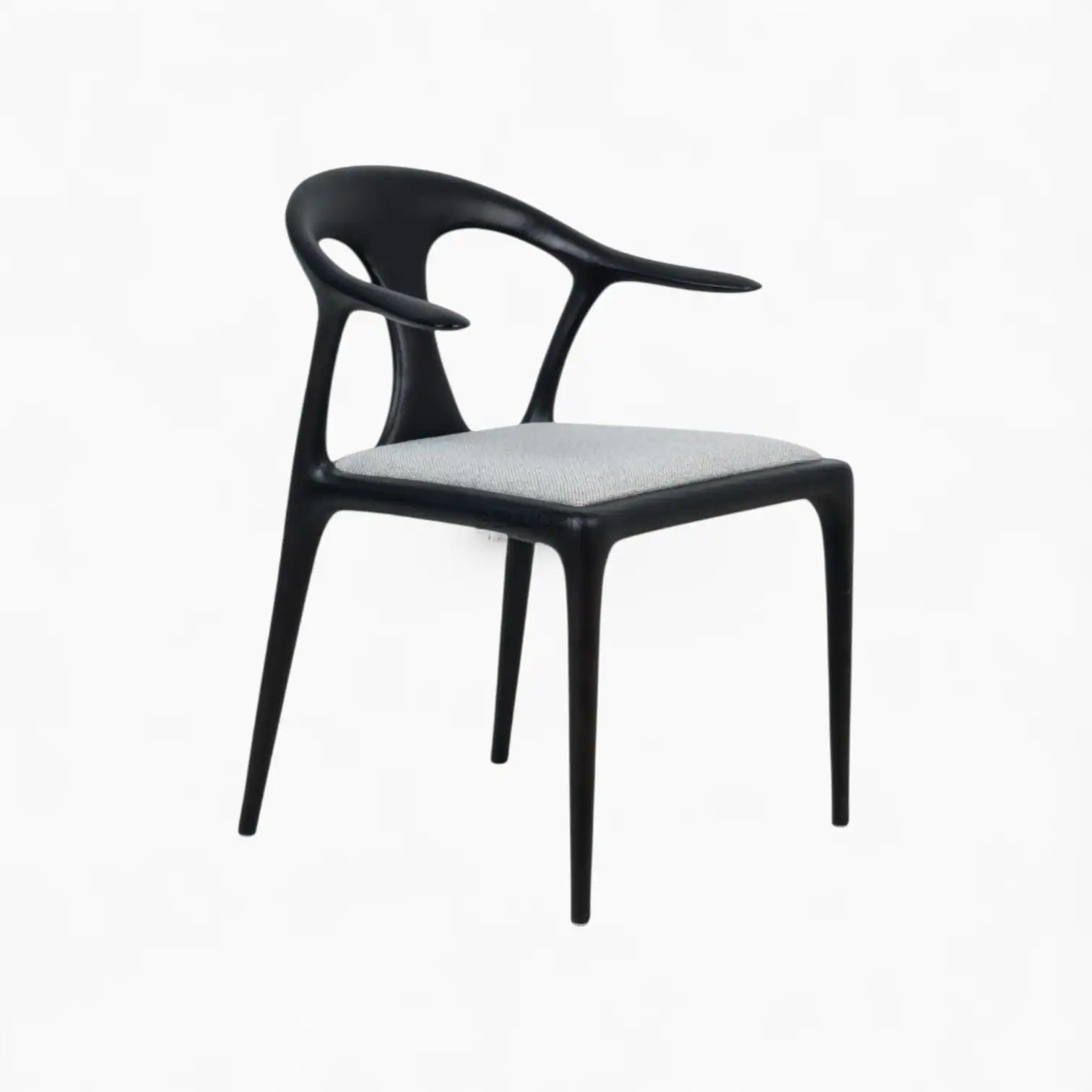 Sleek black and gray modern designer chair with ergonomic armrests from Geluoer Furniture.