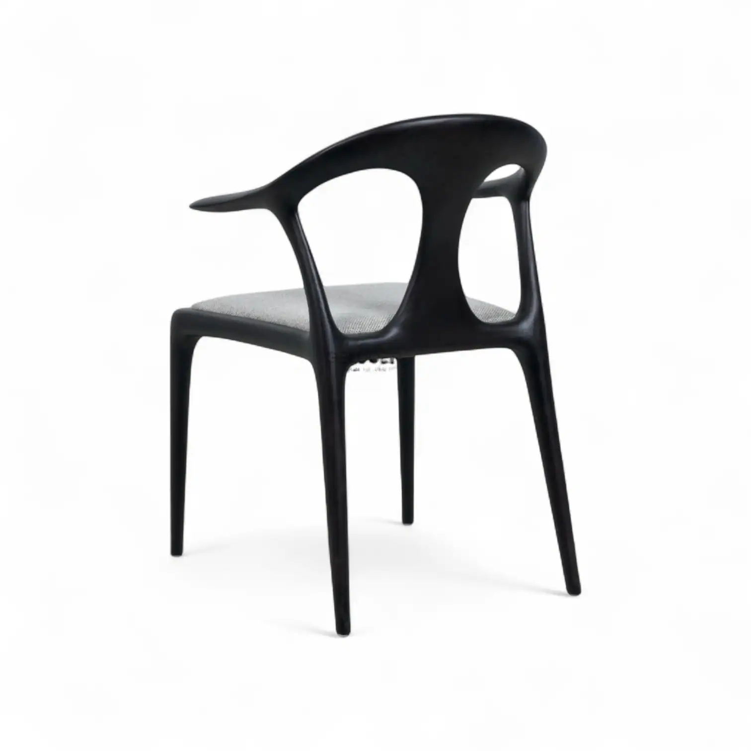 Sleek black contemporary dining chair with modern design for stylish furniture decoration.