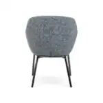 Upholstered modern accent chair with black metal legs, ideal for contemporary living spaces.