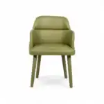 Elegant green modern lounge chair by Geluoer Furniture, minimalist wooden legs, stylish home or office seating.
