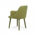 Green modern upholstered armchair with wooden legs from Geluoer Furniture.
