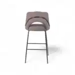 Modern Grey Bar Stool with Upholstered Seat and Metal Frame | Geluoer Furniture.