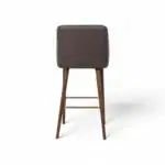 Stylish modern bar stool with wooden legs and a comfortable padded seat, ideal for contemporary kitchen or bar area.