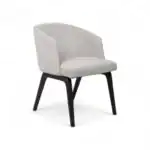 Modern upholstered armchair with wooden legs, perfect for contemporary living spaces.