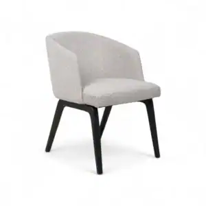 Modern upholstered armchair with wooden legs, perfect for contemporary living spaces.